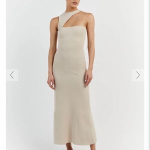 Dissh Adalyn asymmetrical dress in the color “stone”